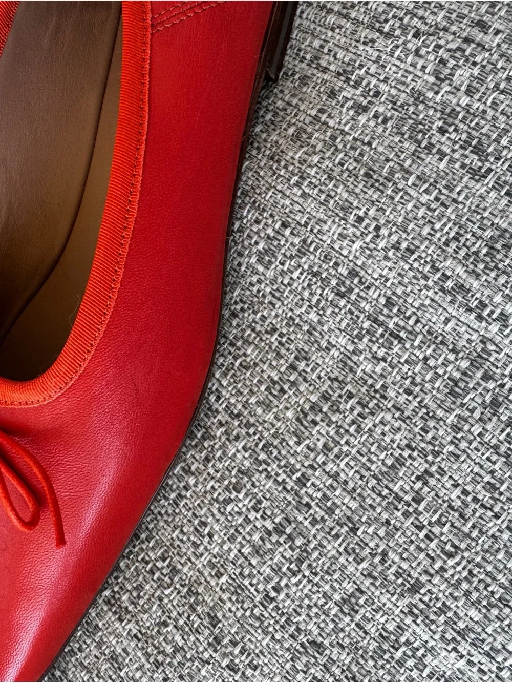 Mansur Gavriel Red Square-Toe Ballet Flats with Bow Detail - Picture 10 of 11